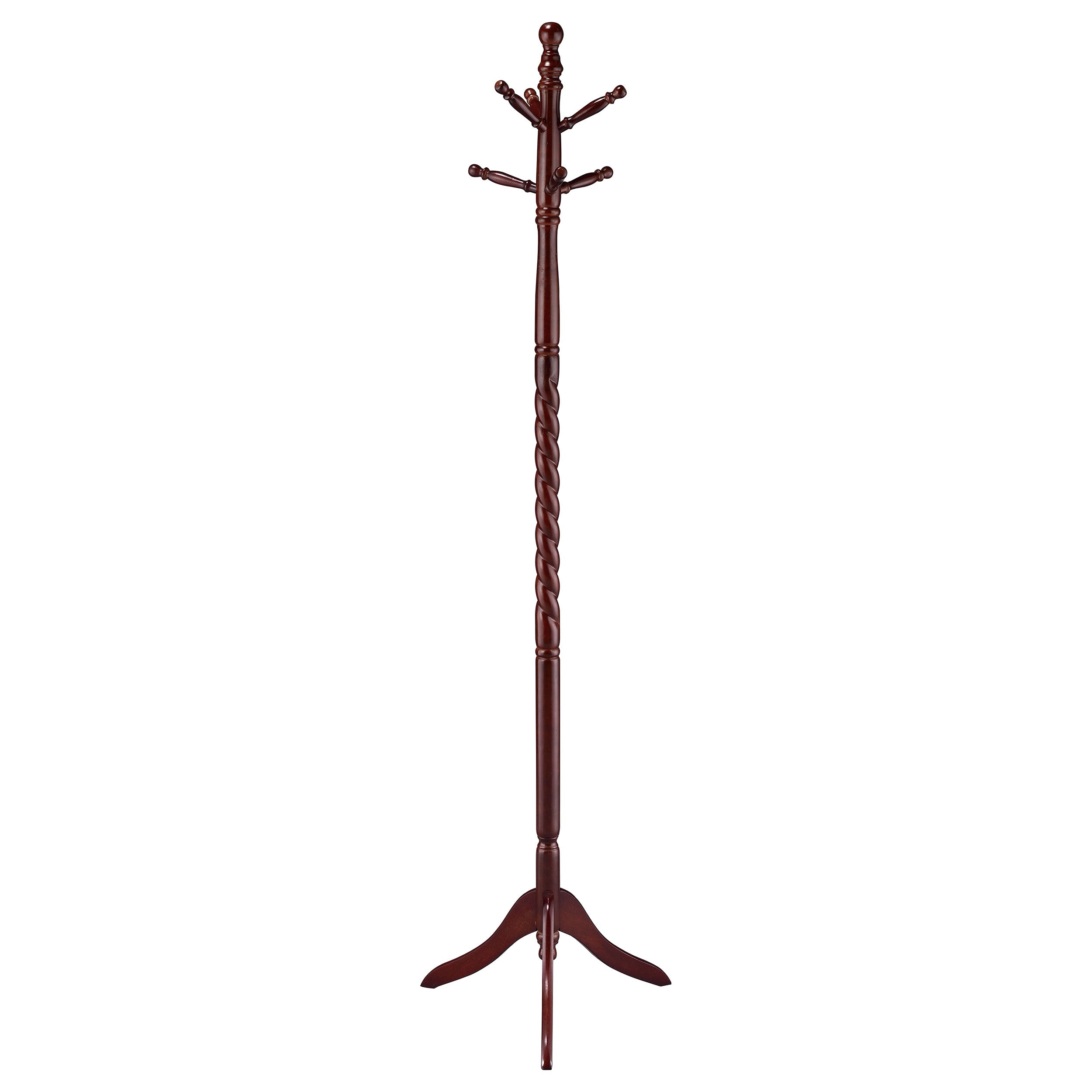Orleans Furniture - Coaster - Riona 6 Hook Freestanding Wood Coat Rack Hat Hanger Merlot - 3058