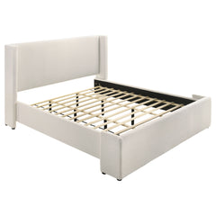 Orleans Furniture - Coaster - Alamosa Boucle Upholstered Eastern King Platform Bed White  - 310078KE
