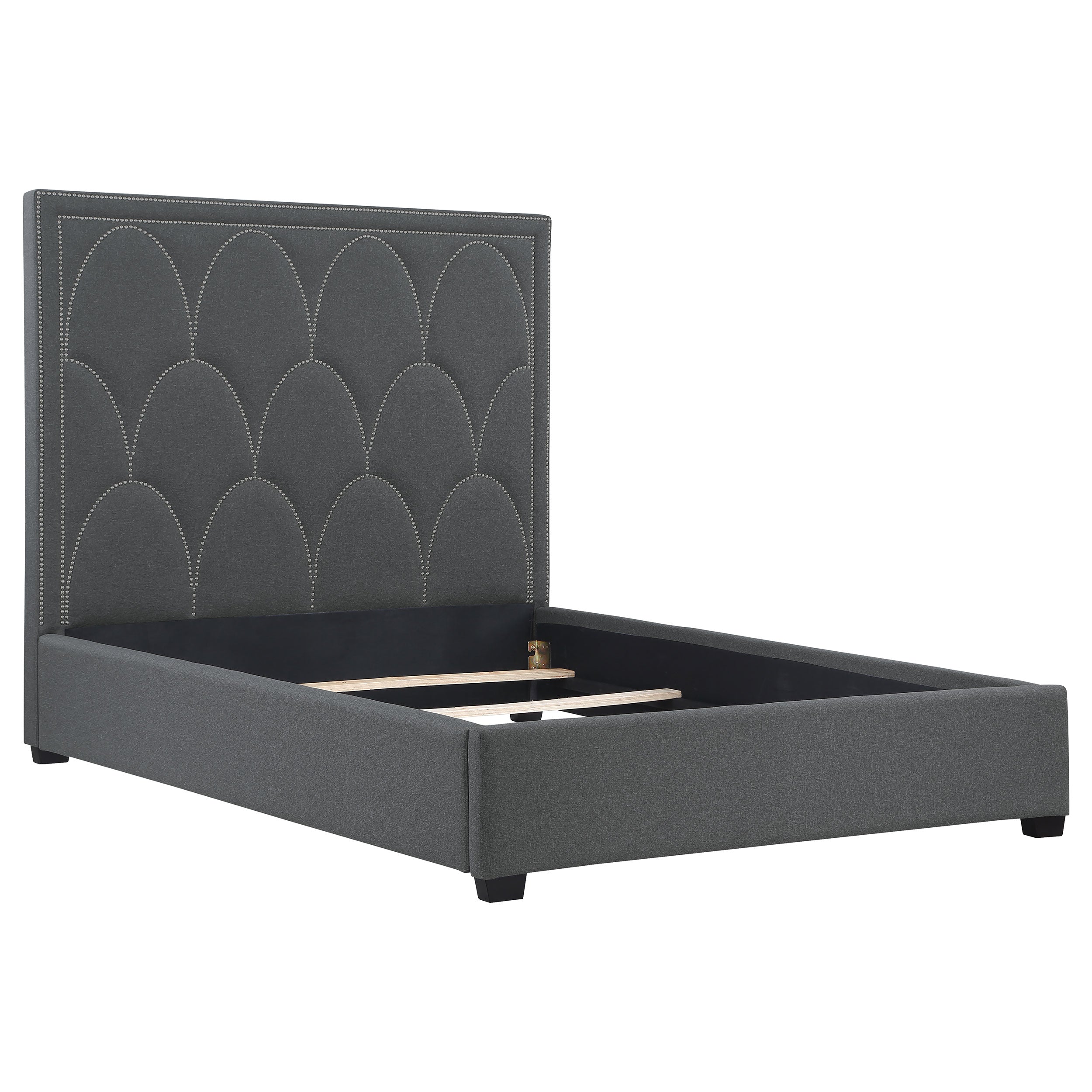 Orleans Furniture - Coaster - Bowfield Upholstered Queen Panel Bed Charcoal - 315900Q