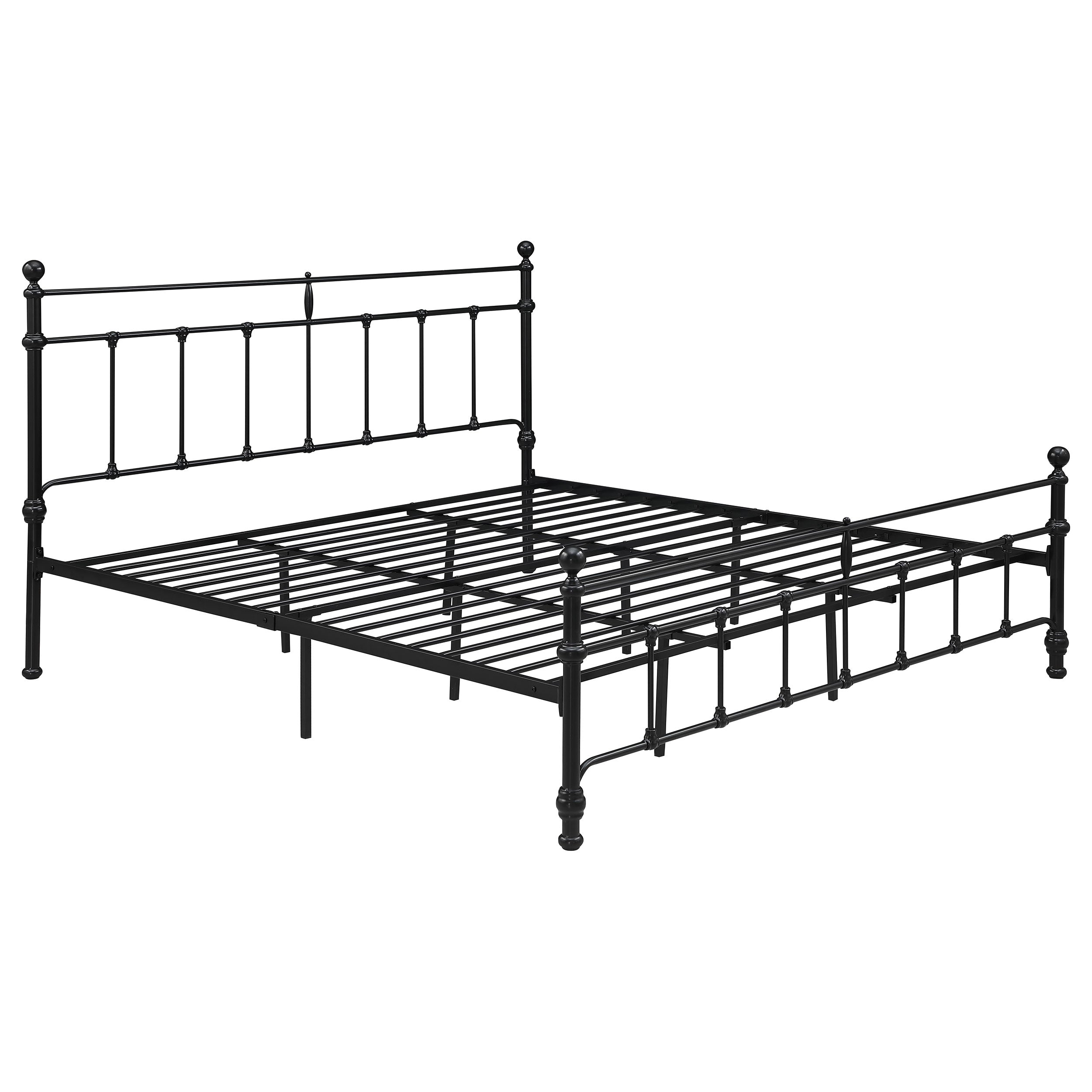 Orleans Furniture - Coaster - Novak 48-inch Metal Eastern King Open Frame Bed Matte Black - 316001KE
