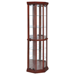 Orleans Furniture - Coaster - Appledale 6-shelf Corner Curio Display Cabinet Medium Brown - 3393