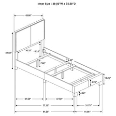 Boyd Upholstered Twin Panel Bed Charcoal