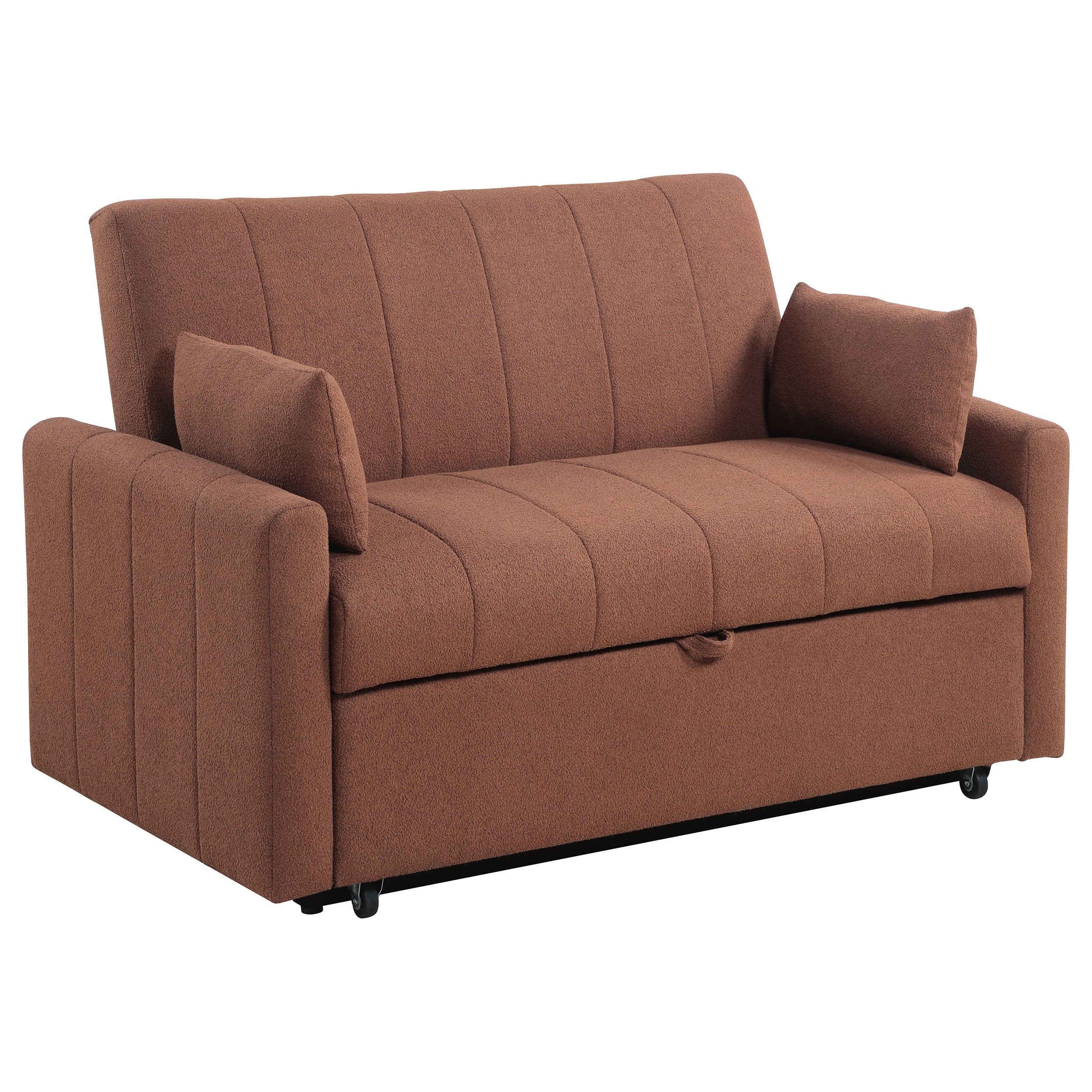Orleans Furniture - Coaster - Portland Boucle Upholstered Sleeper Sofa Bed Copper - 350145