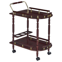 Orleans Furniture - Coaster - Palmer 2-tier Rectangular Wood Bar Cart Merlot - 3512
