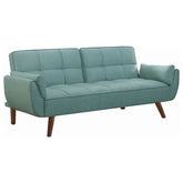 Orleans Furniture - Coaster - Caufield Upholstered Convertible Sofa Bed Turquoise Blue - 360097