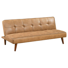 Orleans Furniture - Coaster - Jenson Upholstered Tufted Convertible Sofa Bed Saddle Brown - 360234