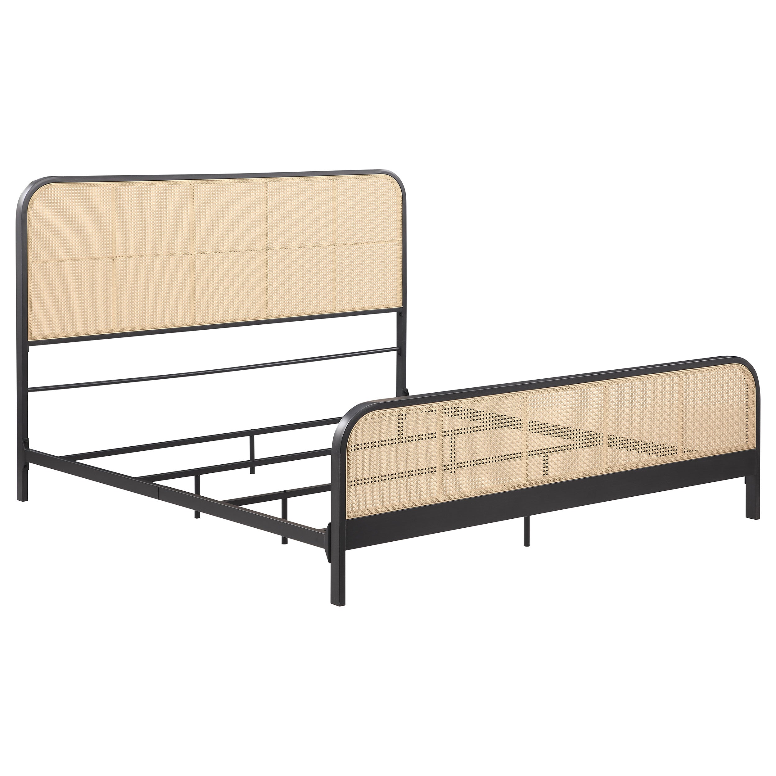 Orleans Furniture - Coaster - Lanewood Open Cane Webbing Metal Eastern King Bed Black - 360250KE