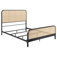 Orleans Furniture - Coaster - Lanewood Open Cane Webbing Metal Queen Bed Black - 360250Q