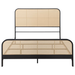 Lanewood Open Cane Webbing Metal Queen Bed Black