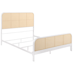 Orleans Furniture - Coaster - Lanewood Open Cane Webbing Metal Queen Bed White - 360251Q