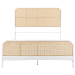 Lanewood Open Cane Webbing Metal Queen Bed White