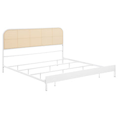 Orleans Furniture - Coaster - Amherst Radio Weave Rattan Metal Eastern King Bed White - 360301KE