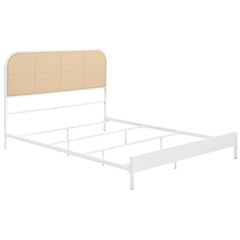 Orleans Furniture - Coaster - Amherst Radio Weave Rattan Metal Queen Bed White - 360301Q