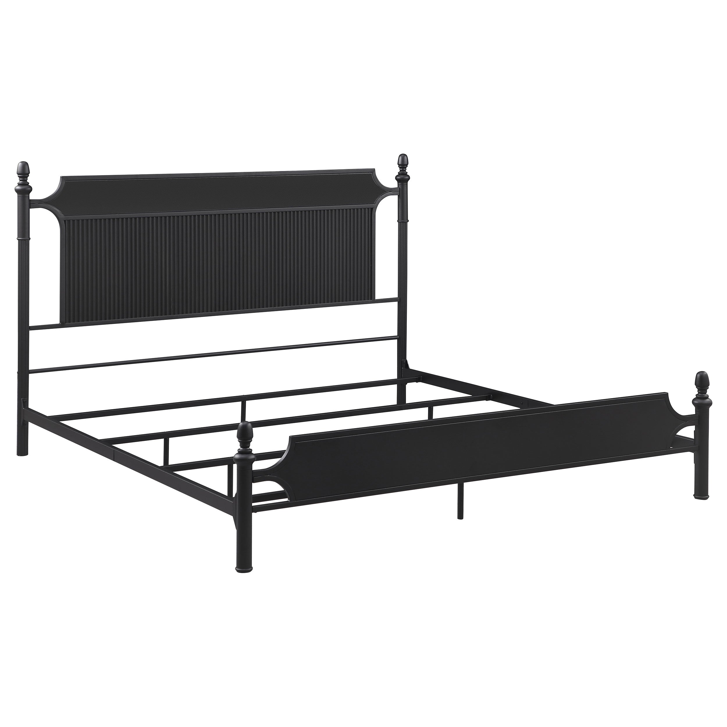Orleans Furniture - Coaster - Cameron 51-inch Metal Eastern King Panel Bed Black - 360321KE