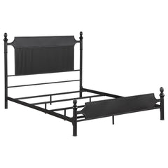 Orleans Furniture - Coaster - Cameron 51-inch Metal Queen Panel Bed Black - 360321Q