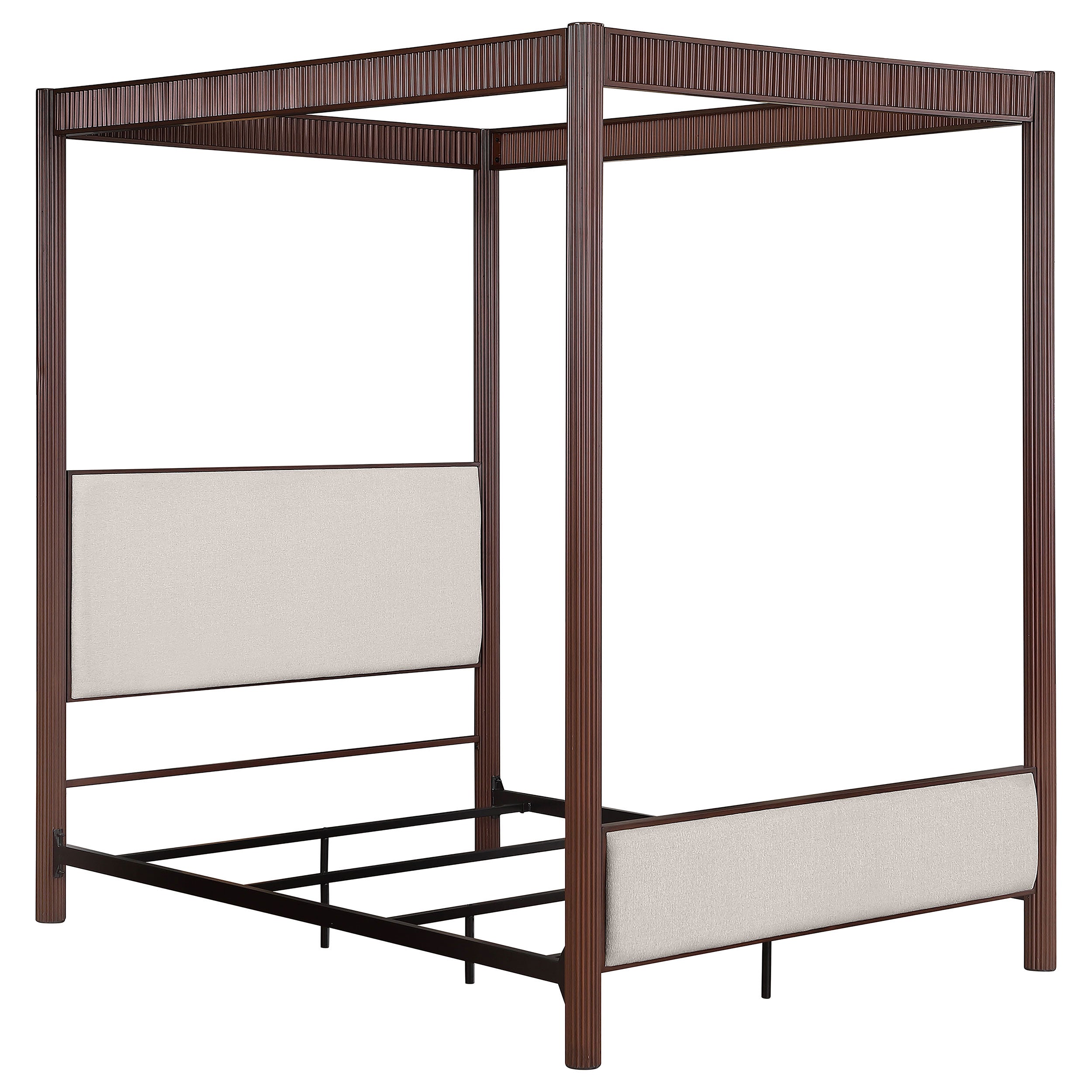 Orleans Furniture - Coaster - Zimmerlee 89-inch Metal Queen Canopy Bed Rust Brown - 360331Q