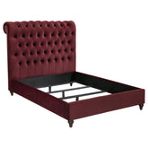 Orleans Furniture - Coaster - Devon 57-inch Upholstered Full Panel Bed Wine Red - 360341F