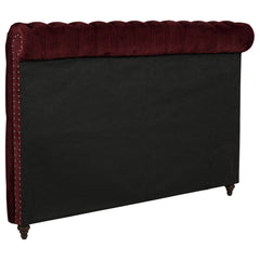 Devon 57-inch Upholstered Eastern King Headboard Wine Red