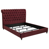 Orleans Furniture - Coaster - Devon 57-inch Upholstered Eastern King Panel Bed Wine Red - 360341KE
