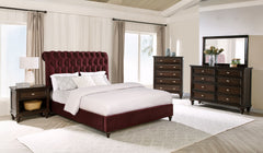 Orleans Furniture - Coaster - Devon 5-piece California King Bedroom Set Red and Dark Oak - 360341KW-S5