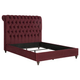 Orleans Furniture - Coaster - Devon 57-inch Upholstered Queen Panel Bed Wine Red - 360341Q