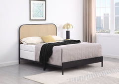 Amherst Radio Weave Rattan Metal Full Bed Black