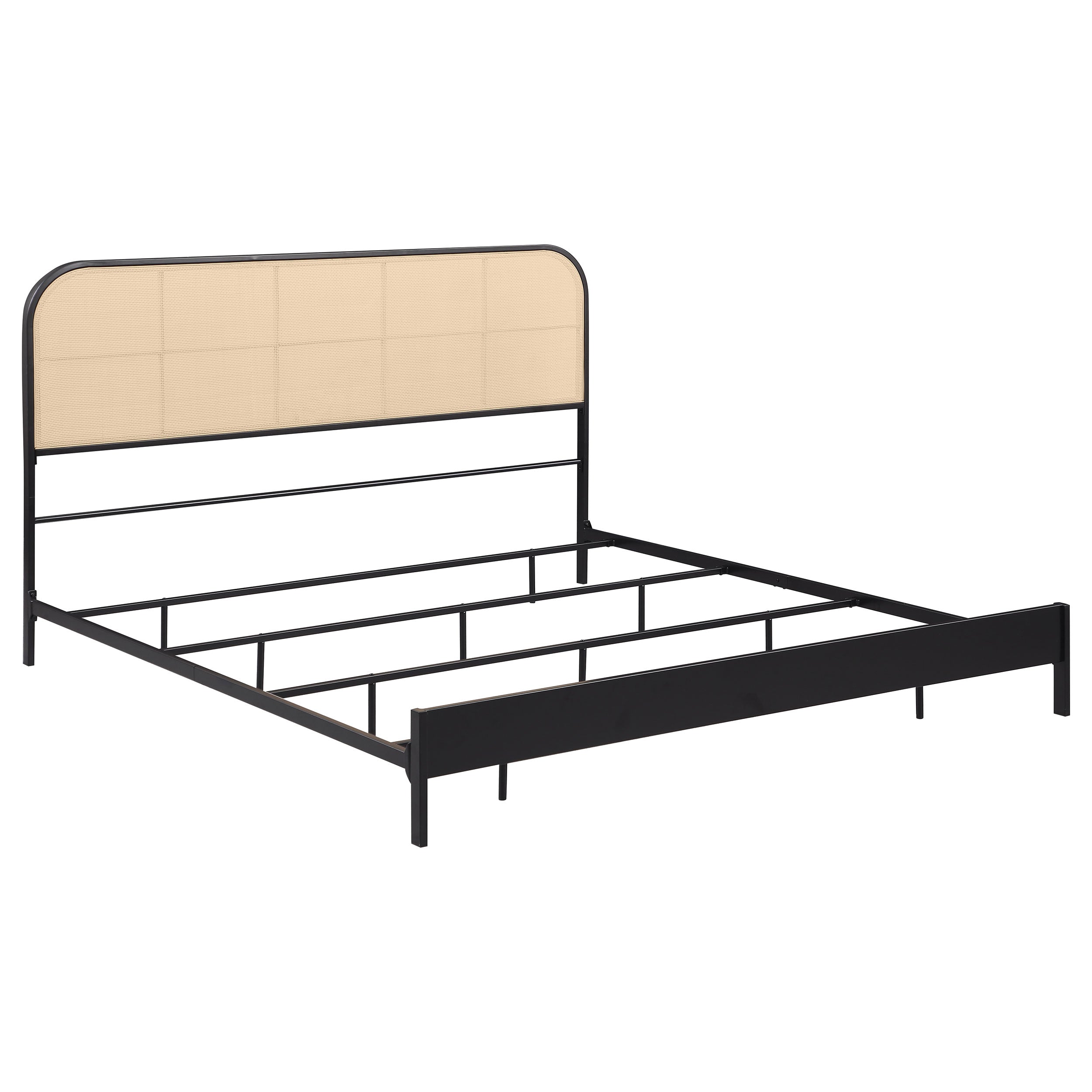 Orleans Furniture - Coaster - Amherst Radio Weave Rattan Metal Eastern King Bed Black - 360351KE