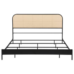 Amherst Radio Weave Rattan Metal Eastern King Bed Black