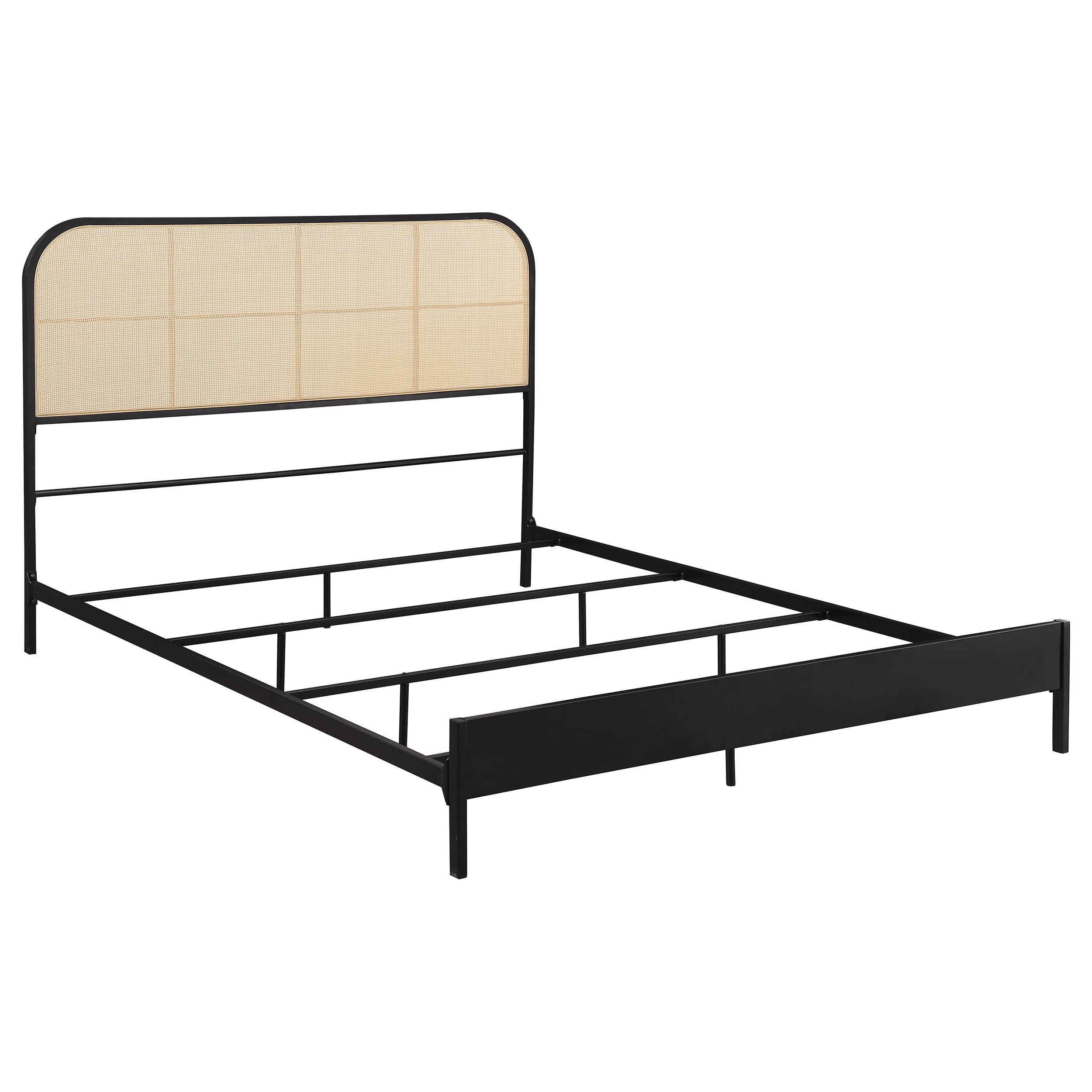 Orleans Furniture - Coaster - Amherst Radio Weave Rattan Metal Queen Bed Black - 360351Q