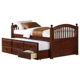 Orleans Furniture - Coaster - Norwood 3-drawer Twin Bed with Captains Trundle Chestnut - 400381T