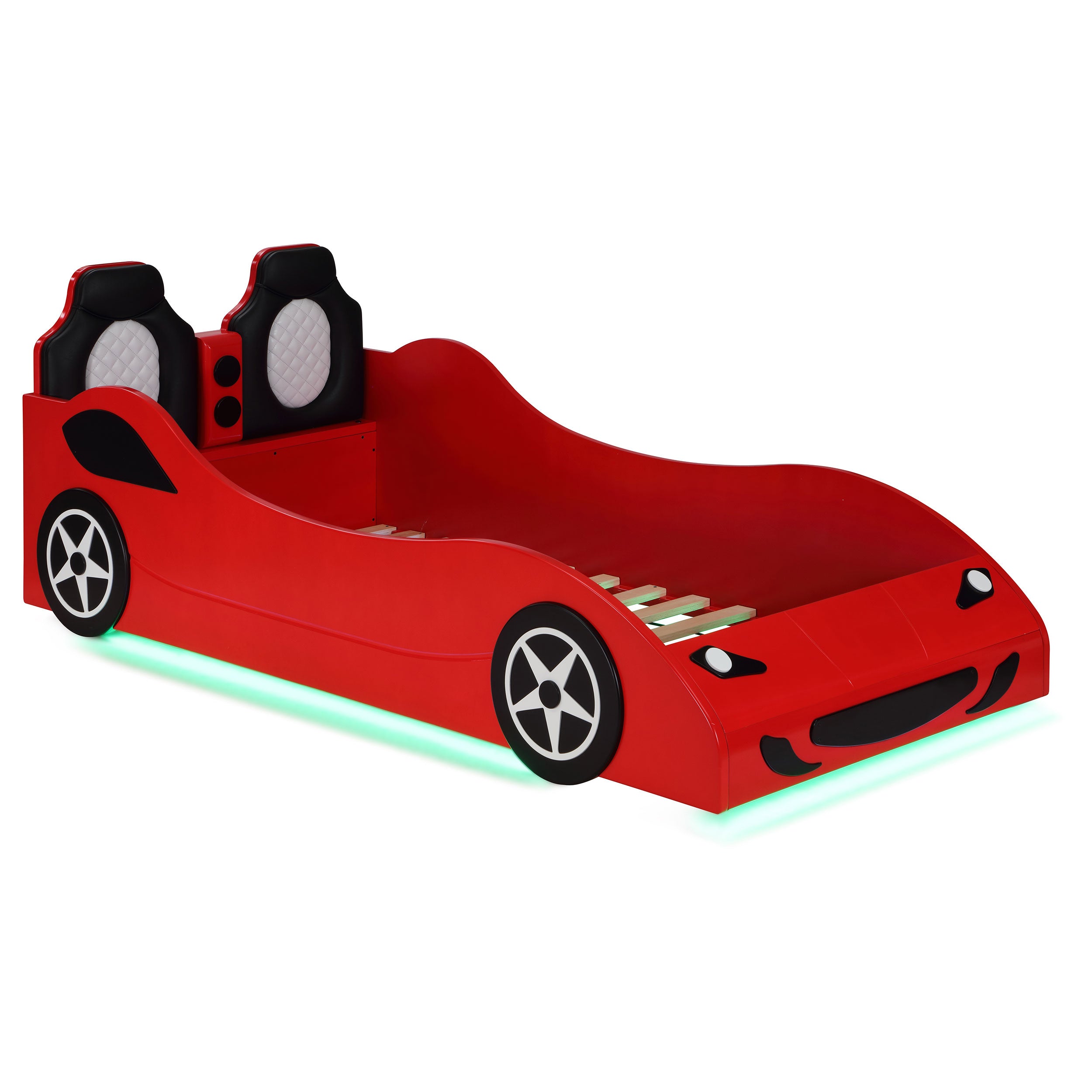 Orleans Furniture - Coaster - Cruiser Wood Twin LED Race Car Bed Red - 400479