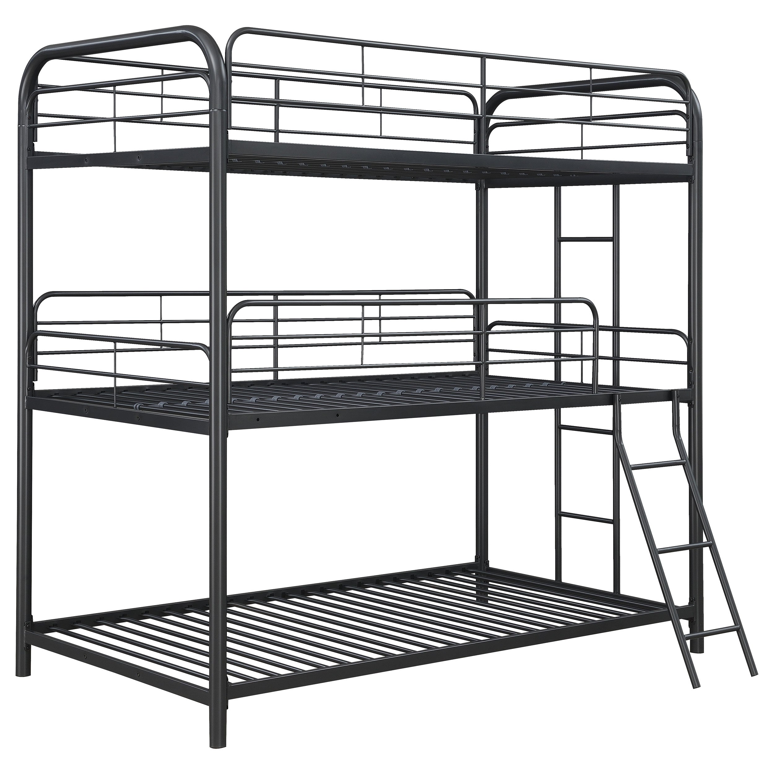 Orleans Furniture - Coaster - Garner Metal Twin Triple Bunk Bed Gunmetal - 400777