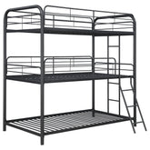 Orleans Furniture - Coaster - Garner Metal Twin Triple Bunk Bed Gunmetal - 400777
