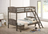 Orleans Furniture - Coaster - Flynn Wood Twin Over Full Bunk Bed with Mattress Weathered Brown - 400809-SM