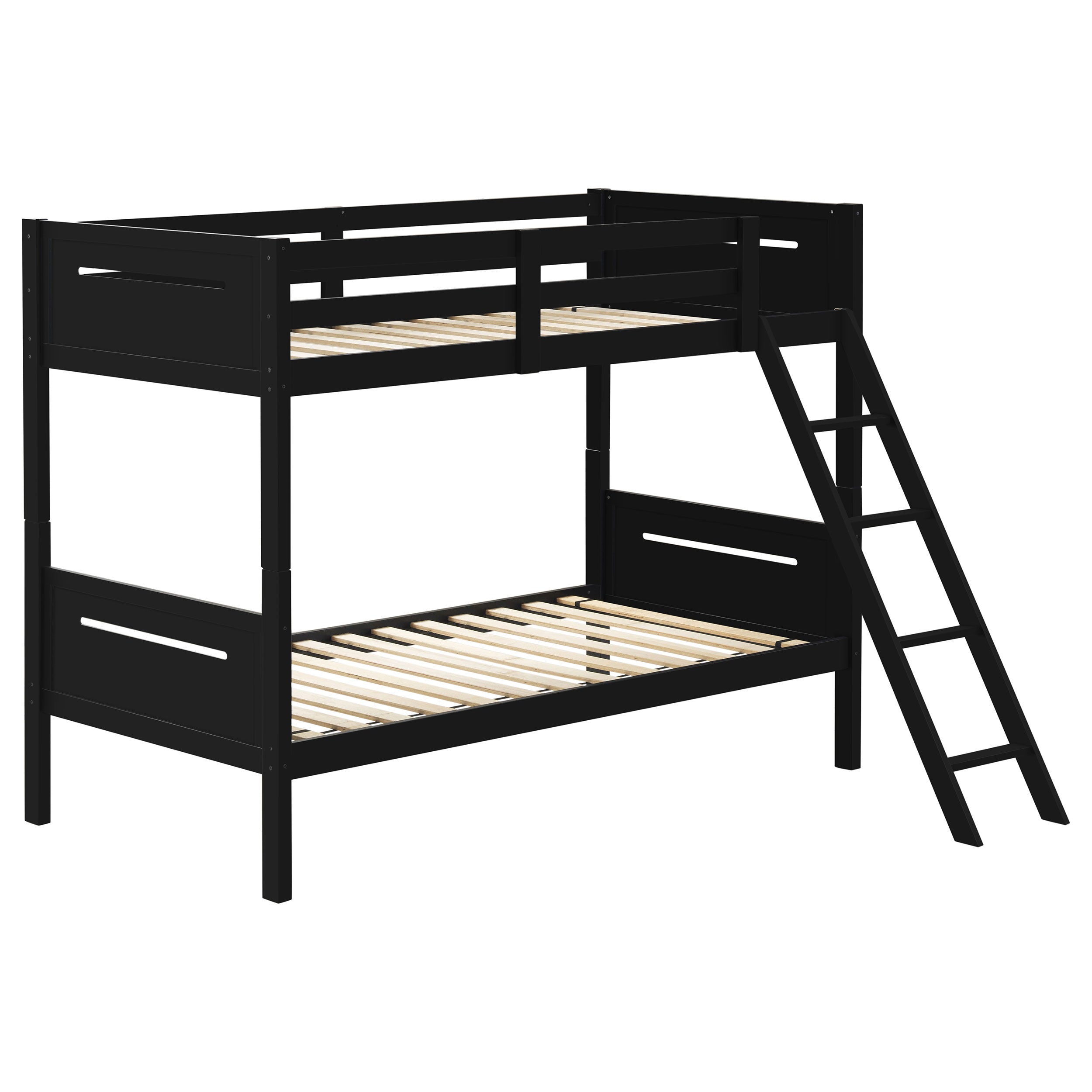 Orleans Furniture - Coaster - Littleton Wood Twin Over Twin Bunk Bed Black - 405051BLK