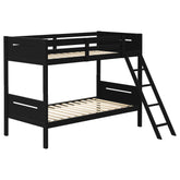 Orleans Furniture - Coaster - Littleton Wood Twin Over Twin Bunk Bed Black - 405051BLK