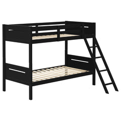 Orleans Furniture - Coaster - Littleton Wood Twin Over Twin Bunk Bed Black - 405051BLK