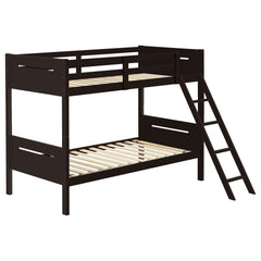 Orleans Furniture - Coaster - Littleton Wood Twin Over Twin Bunk Bed Espresso - 405051BRN