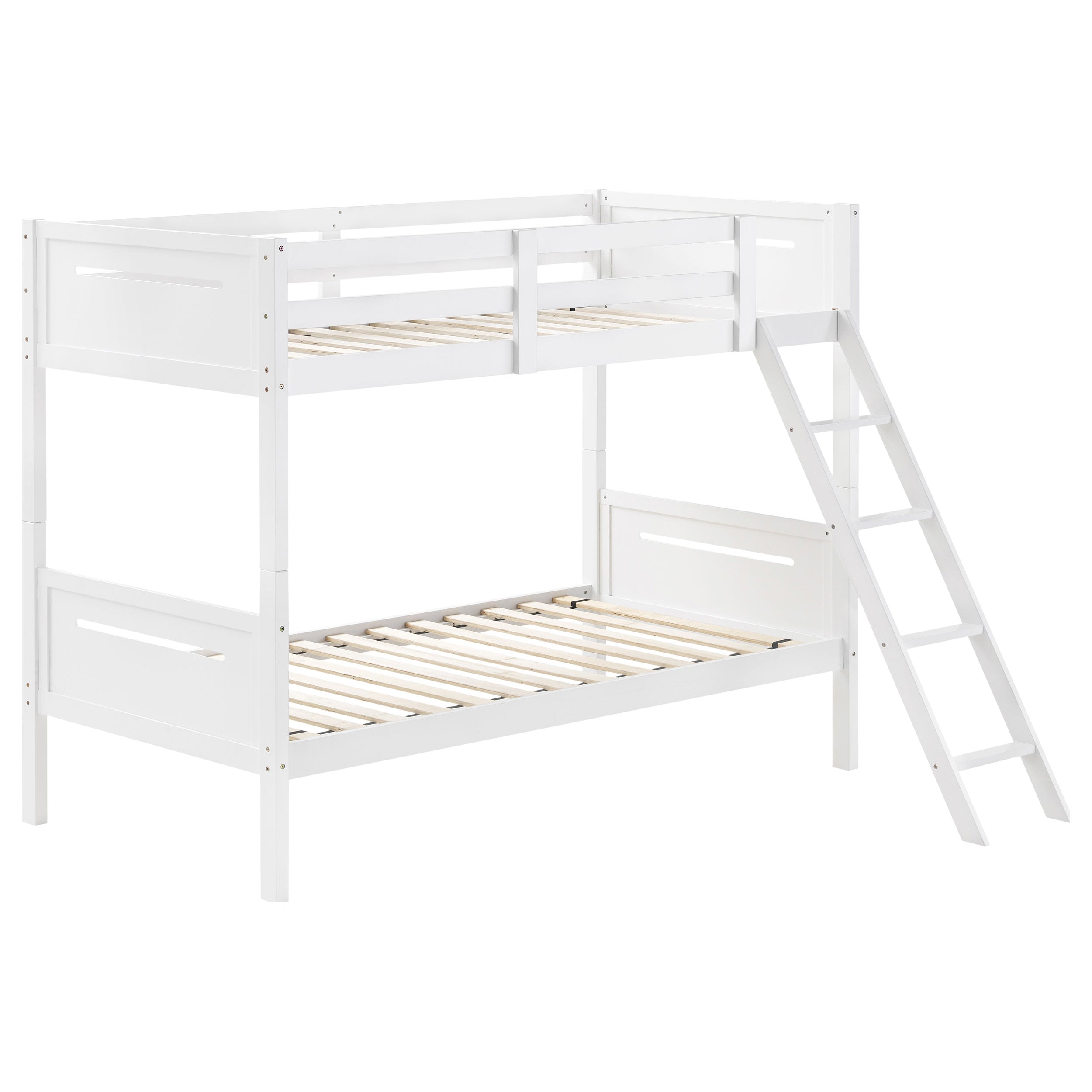 Orleans Furniture - Coaster - Littleton Wood Twin Over Twin Bunk Bed White - 405051WHT