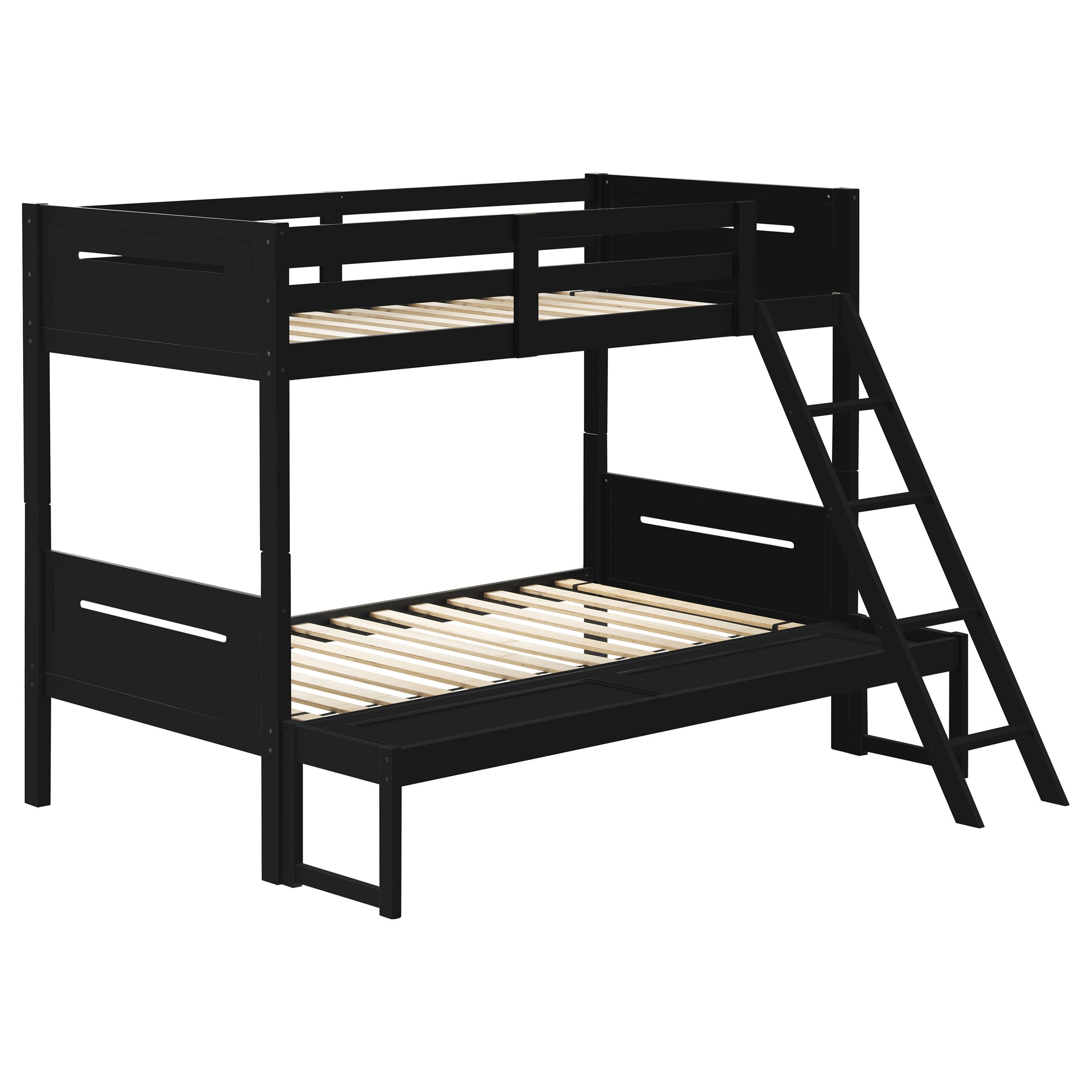 Orleans Furniture - Coaster - Littleton Wood Twin Over Full Bunk Bed Black - 405052BLK