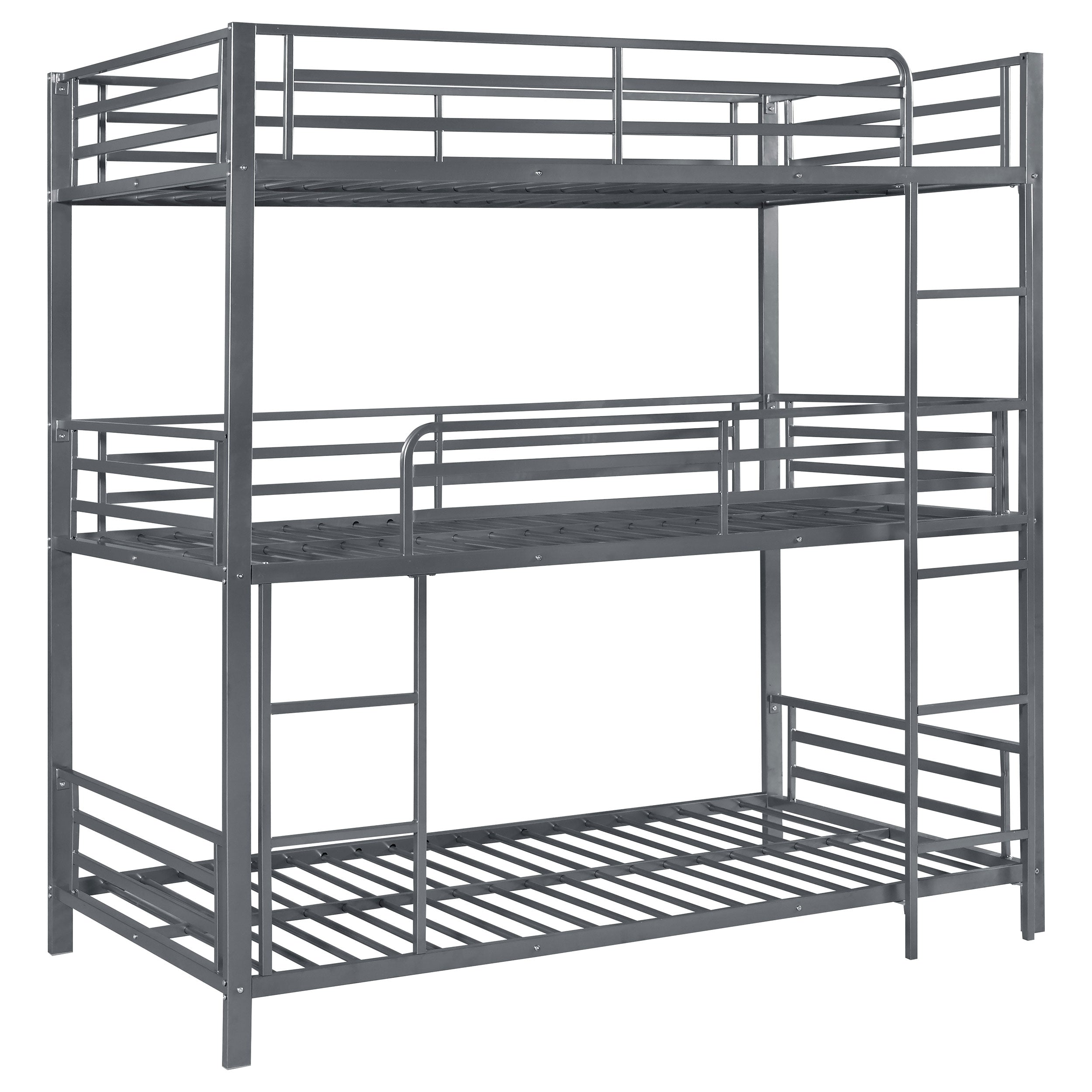 Orleans Furniture - Coaster - Maynard Metal Twin Triple Bunk Bed Gunmetal - 422670