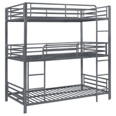 Orleans Furniture - Coaster - Maynard Metal Twin Triple Bunk Bed Gunmetal - 422670