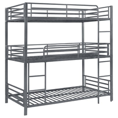 Orleans Furniture - Coaster - Maynard Metal Twin Triple Bunk Bed Gunmetal - 422670