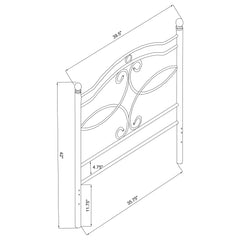 Callie Metal Twin Open Frame Headboard Matte Black
