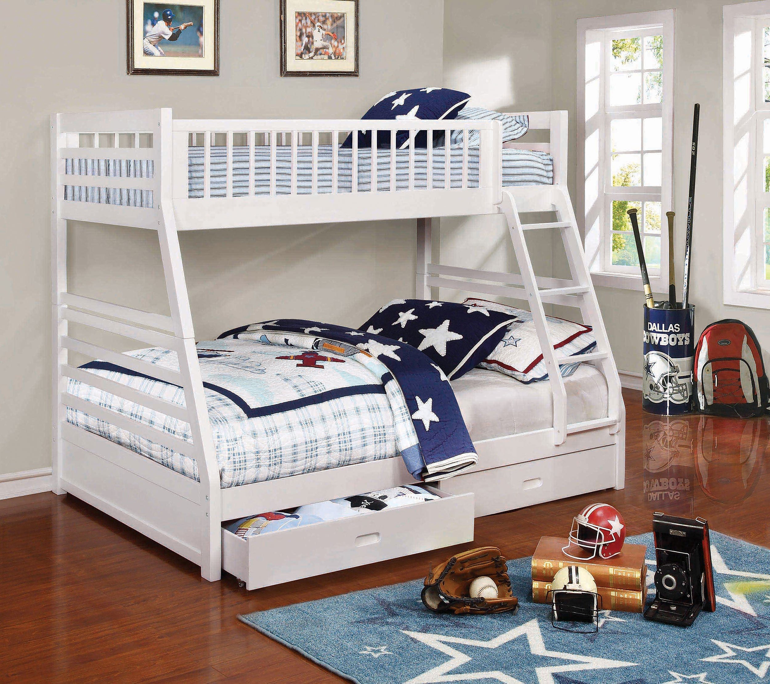 Orleans Furniture - Coaster - Ashton 2-drawer Wood Twin Over Full Bunk Bed White - 460180