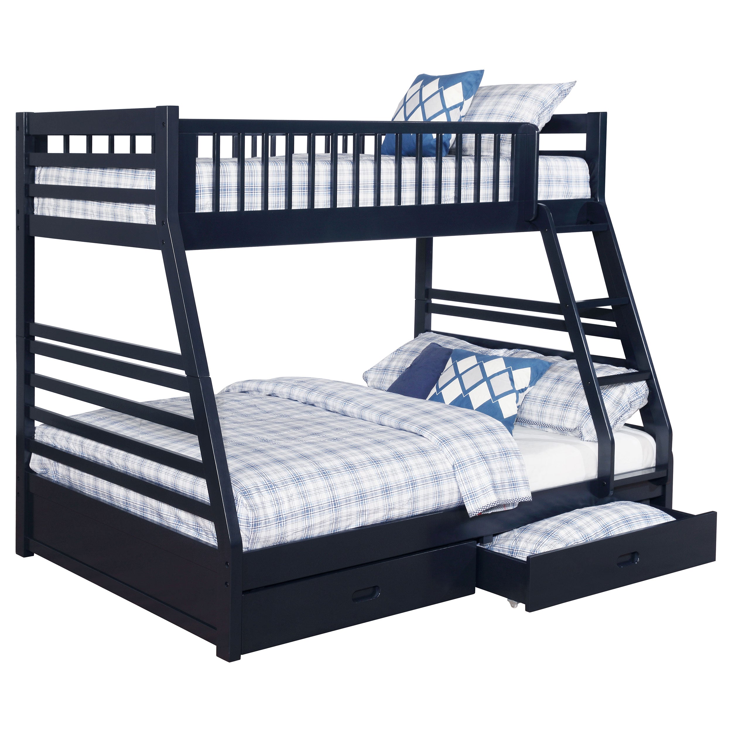 Orleans Furniture - Coaster - Ashton 2-drawer Wood Twin Over Full Bunk Bed Navy Blue - 460181