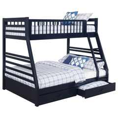 Orleans Furniture - Coaster - Ashton 2-drawer Wood Twin Over Full Bunk Bed Navy Blue - 460181