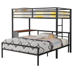 Fisher Twin Over Full Workstation Loft Bed Set Gunmetal