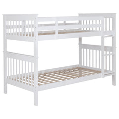 Orleans Furniture - Coaster - Chapman Wood Twin Over Twin Bunk Bed White - 460244N