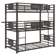 Orleans Furniture - Coaster - Rogen Metal Twin Triple Bunk Bed Dark Bronze - 460394T
